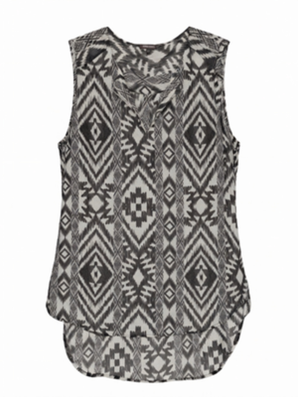 RW&CO Black White Women's Sleeveless Sheer Top Women’s S Black/White